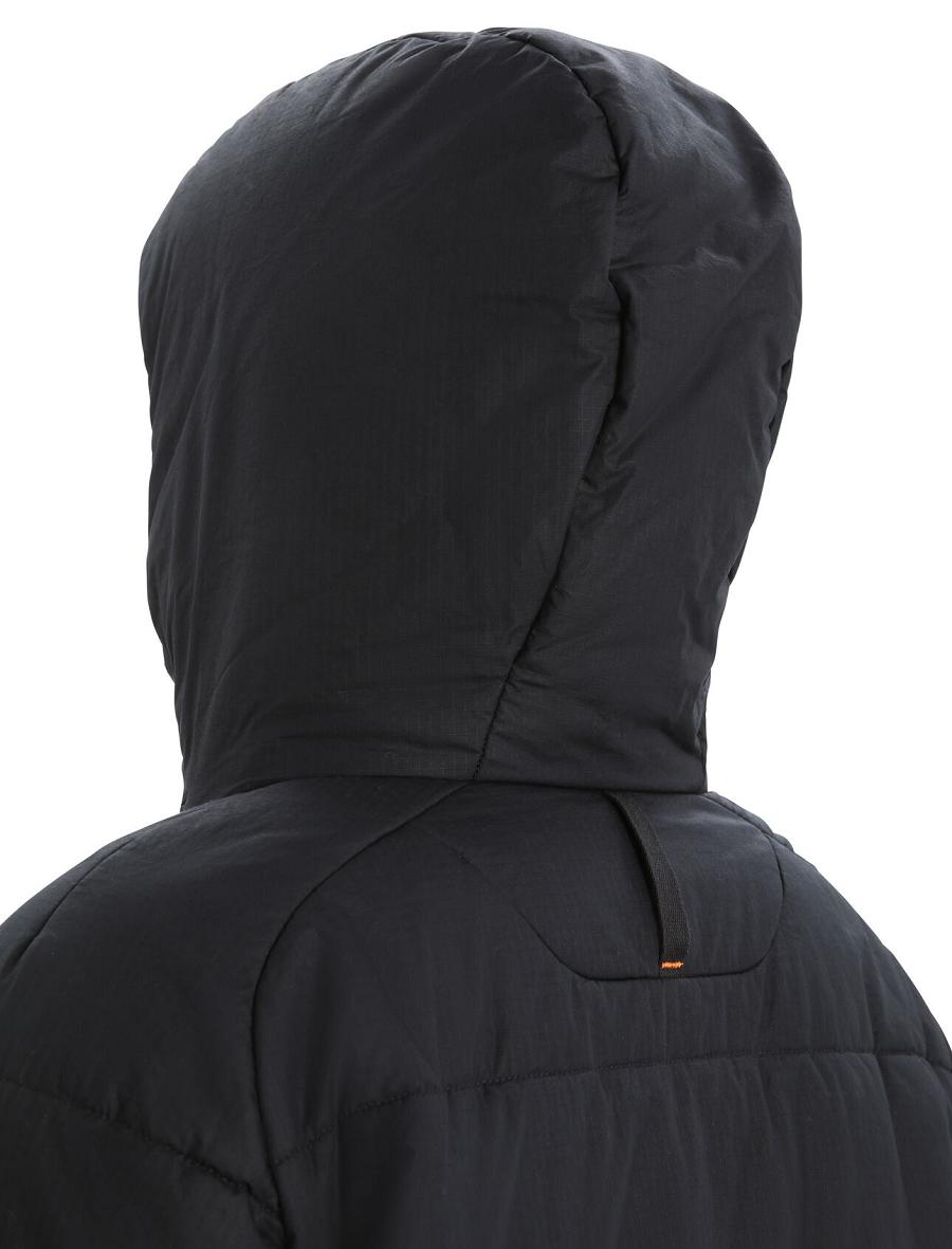 Black Women's Icebreaker MerinoLoft™ Collingwood II 3Q Hooded Jackets | USA 1656BEXC